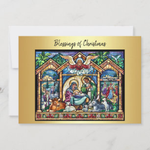 Christmas Nativity scene Blessings of Christmas Holiday Card
