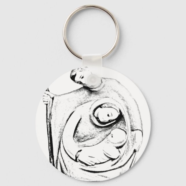 Christmas Nativity Scene. Christmas and Holiday Keychain (Front)