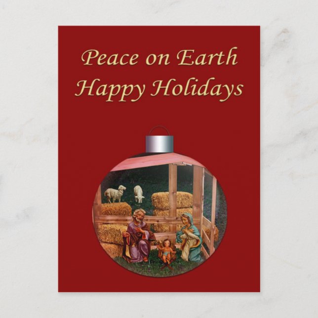 Christmas Nativity Scene Customizable Postcard (Front)