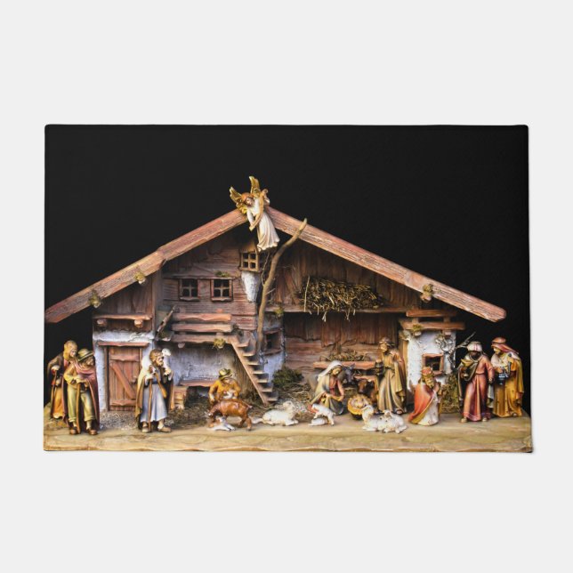 Christmas Nativity Scene Doormat (Front)
