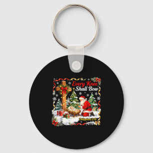 Christmas Nativity Scene Every Knee Shall Bow Sant Keychain