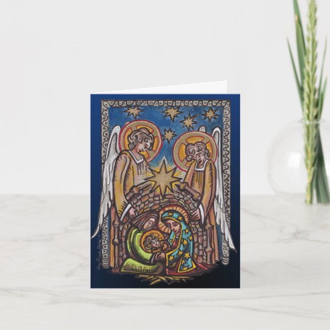 Christmas Nativity Scene Greeting Card (Front)