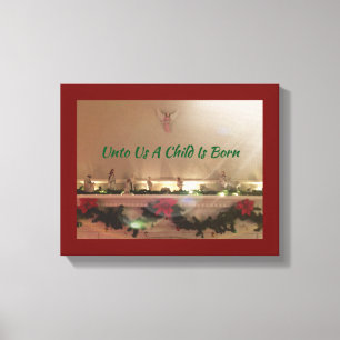 Christmas Nativity Scene Inspirational Quotes Canvas Print