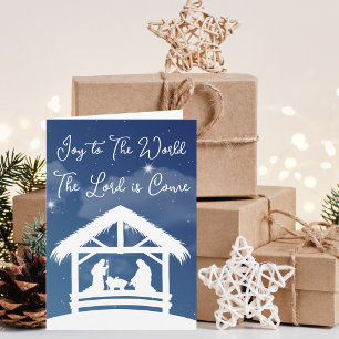 Christmas Nativity Scene Joy to the World Holiday Card