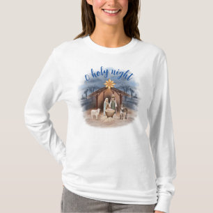 Christmas Nativity Scene O Holy Night T-Shirt
