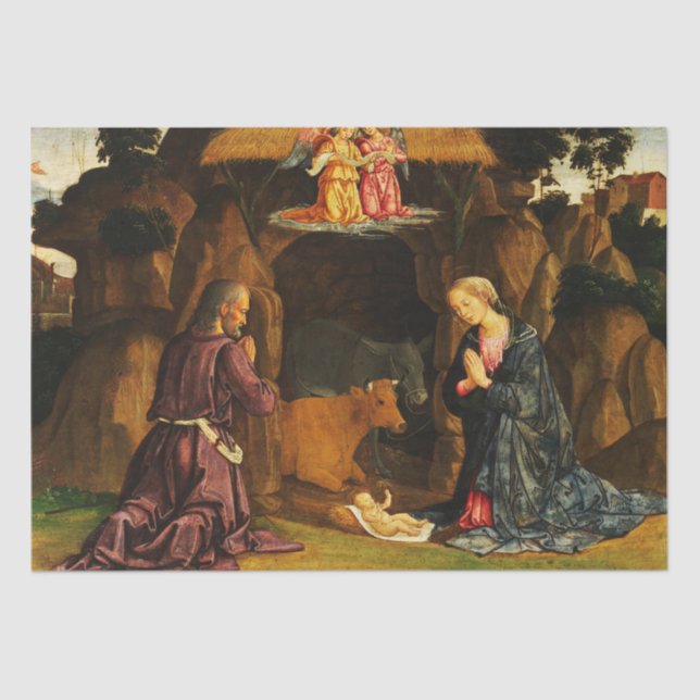 Christmas Nativity Scene of the Holy Family Tissue Paper (Front)
