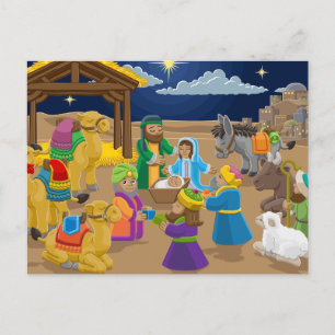 Christmas Nativity Scene Postcard