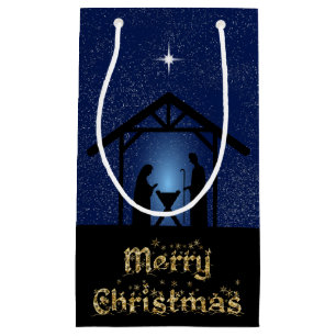 Christmas Nativity Scene Religious Small Gift Bag