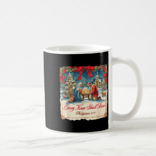 Christmas Nativity Scene Xmas Every Knee Shall Bow Coffee Mug