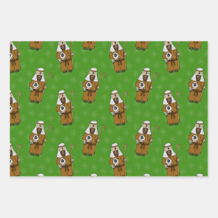 Christmas Nativity Shepherd Sheep Pattern Wrapping Paper Sheet