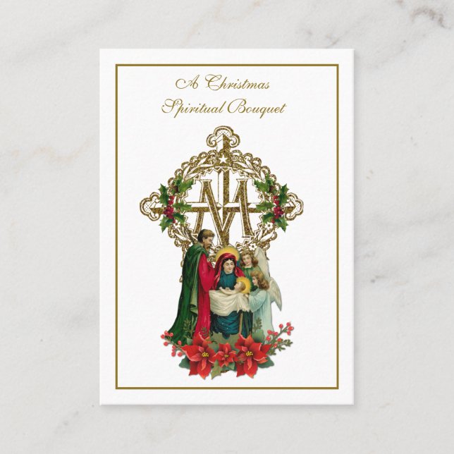 Christmas Nativity Spiritual Bouquet  Holy Card (Front)