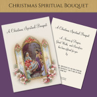 Christmas Nativity Spiritual Bouquet Holy Card