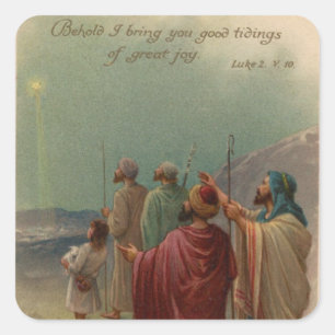 Christmas Nativity Square Sticker