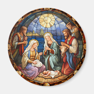 Christmas Nativity Stained Glass Magnet
