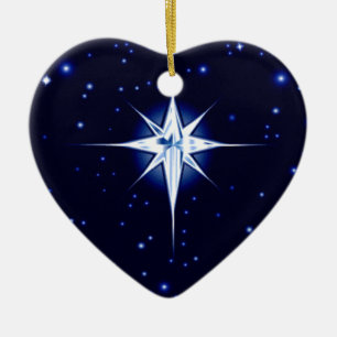 Christmas Nativity Star Ceramic Ornament