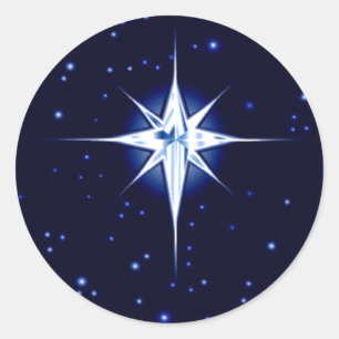 Christmas Nativity Star Classic Round Sticker
