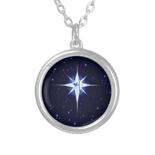 Christmas Nativity Star Silver Plated Necklace