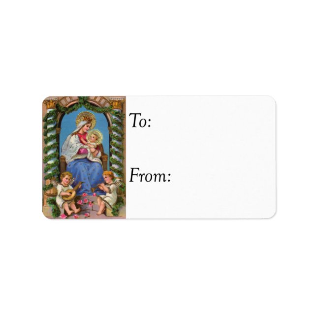Christmas Nativity Vintage Gift Tag (Front)