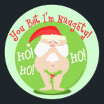 Christmas Naughty Santa Gift Stickers<br><div class="desc">Whimsical Holiday sticker to adorn cards or gifts. Jamie Wogan Edwards</div>