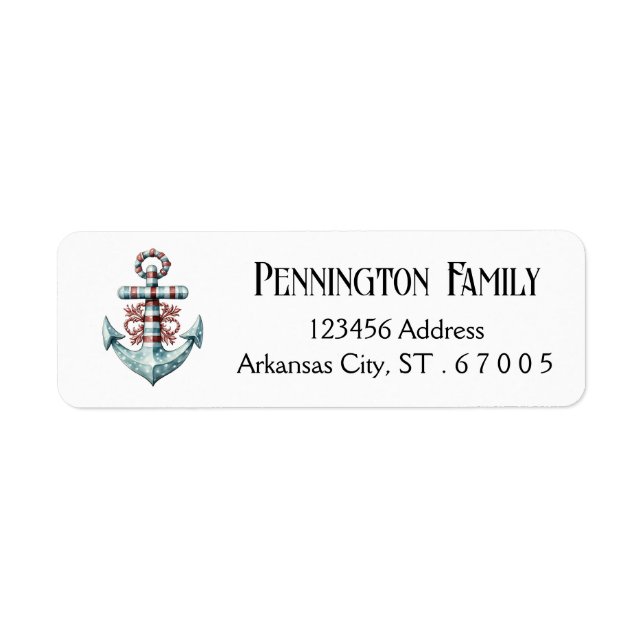 Christmas Nautical Mailing Address Family (Front)