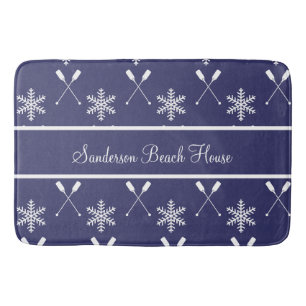 Christmas Nautical paddles  winter paddles beach Bath Mat