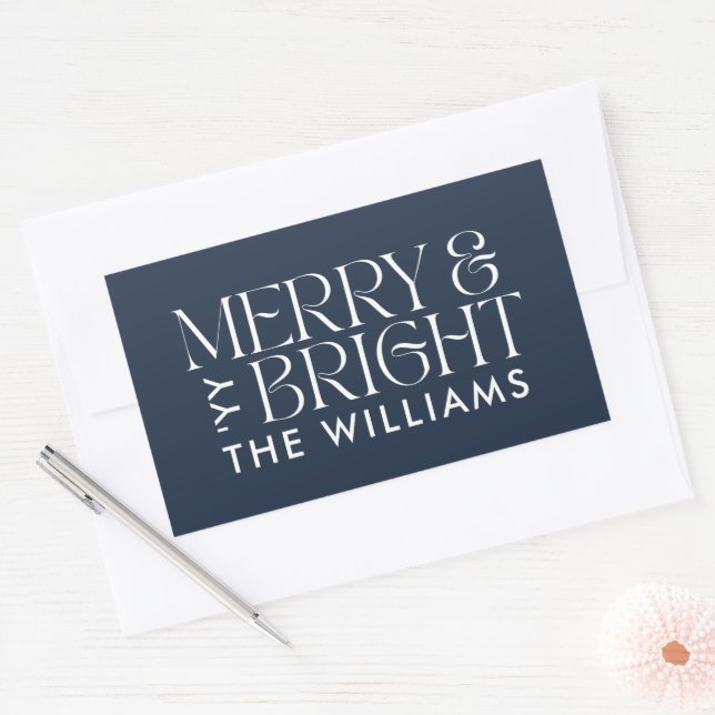Christmas navy blue modern elegant simple sticker (Envelope)