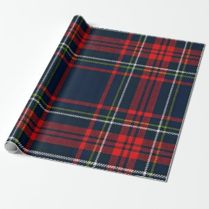 Christmas Navy Plaid Wrapping Paper