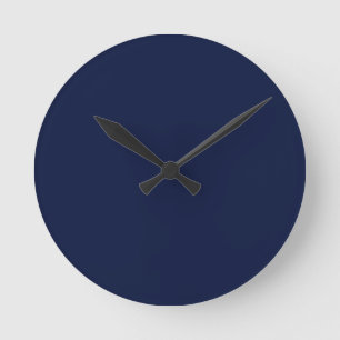 Christmas navy, solid navy, deep navy, plain navy round clock