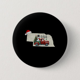 Christmas Nebraska Xmas State Map Nebraska Christm 2 Inch Round Button