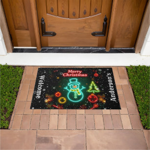 Christmas Neon Popular Holiday Collection Doormat