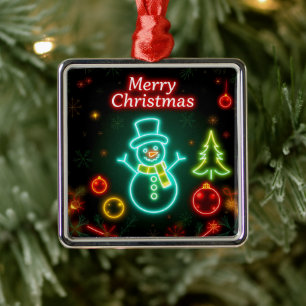 Christmas Neon Popular Holiday Collection Metal Ornament