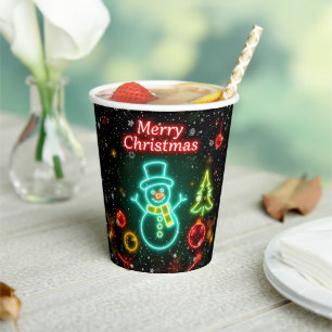 Christmas Neon Popular Holiday Collection Paper Cups