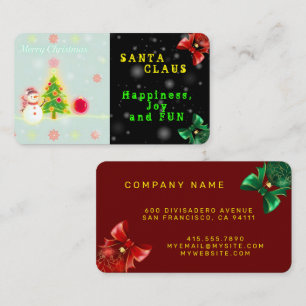 Christmas Neon Trendy Holiday Collection Business Card