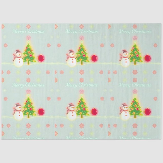 Christmas Neon Trendy Holiday Collection Tissue Paper (Front)