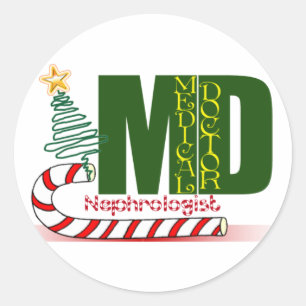 Christmas Nephrologist - Physician Specialist Classic Round Sticker