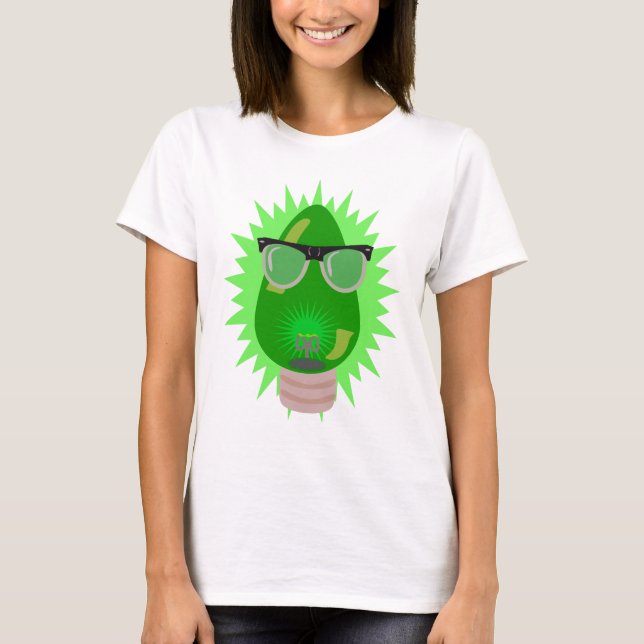 Christmas Nerd Cartoon Custom Holiday Bulb T-Shirt (Front)