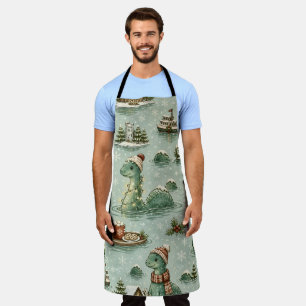 Christmas Nessie Loch Ness Monster Cozy Cryptids  Apron