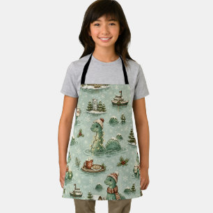 Christmas Nessie Loch Ness Monster Cozy Cryptids  Apron