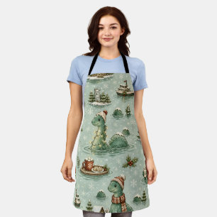 Christmas Nessie Loch Ness Monster Cozy Cryptids Apron