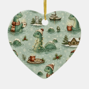 Christmas Nessie Loch Ness Monster Cozy Cryptids  Ceramic Ornament