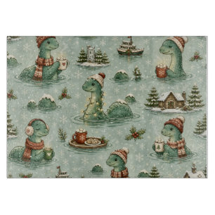 Christmas Nessie Loch Ness Monster Cozy Cryptids Cutting Board