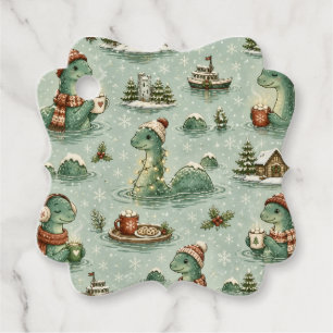 Christmas Nessie Loch Ness Monster Cozy Cryptids  Favour Tags