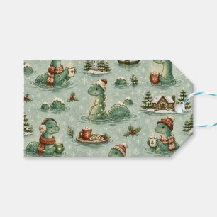 Christmas Nessie Loch Ness Monster Cozy Cryptids  Gift Tags