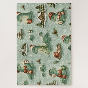 Christmas Nessie Loch Ness Monster Cozy Cryptids  Jigsaw Puzzle