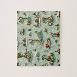 Christmas Nessie Loch Ness Monster Cozy Cryptids Jigsaw Puzzle