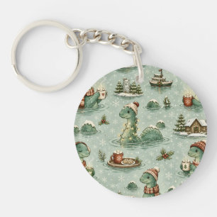 Christmas Nessie Loch Ness Monster Cozy Cryptids Keychain
