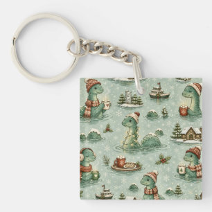 Christmas Nessie Loch Ness Monster Cozy Cryptids Keychain