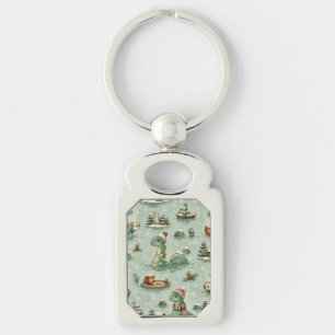 Christmas Nessie Loch Ness Monster Cozy Cryptids Keychain