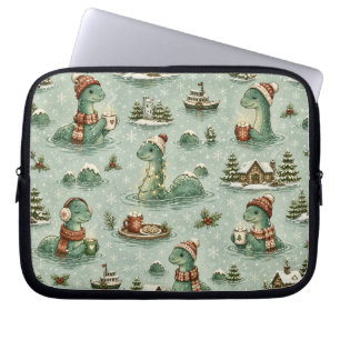 Christmas Nessie Loch Ness Monster Cozy Cryptids  Laptop Sleeve