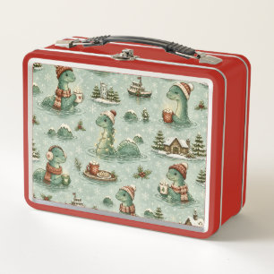 Christmas Nessie Loch Ness Monster Cozy Cryptids Metal Lunch Box